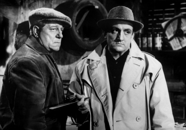 Jean Gabin (left) and Lino Ventura (right), two great stars of the polar in Rouge est mis (France 1957) part written by Jacques Audiard's Dad, Michel Audiard